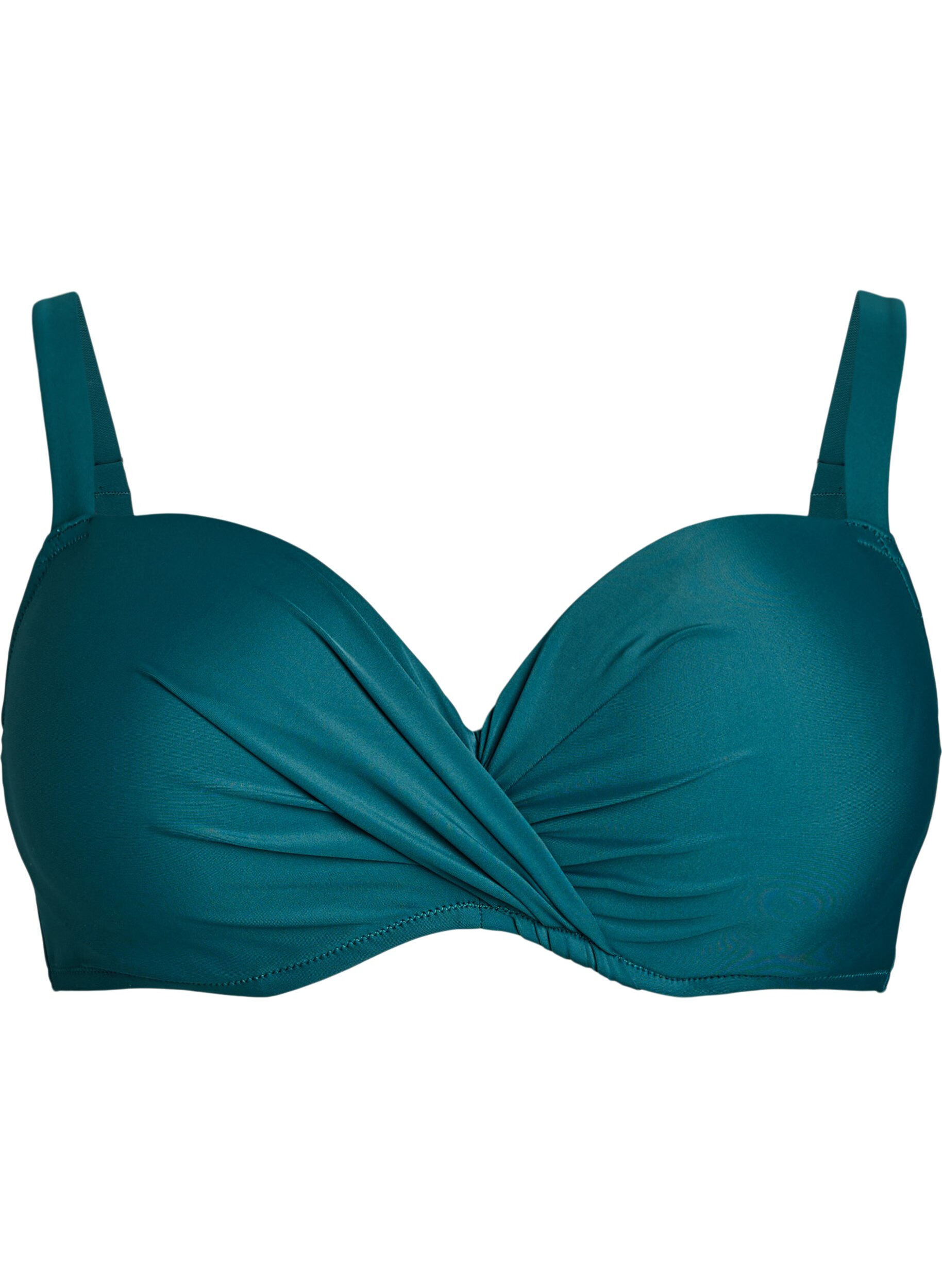 Bikini top met beugel en plooien