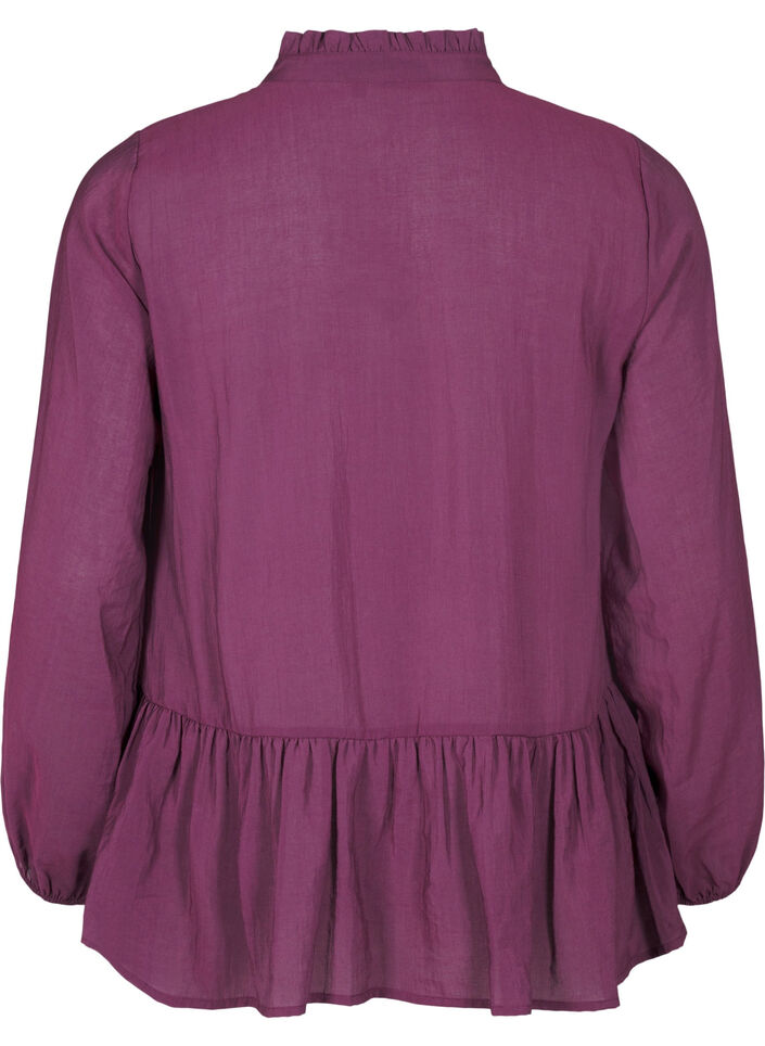 Viscose blouse met peplum, Paars, Packshot image number 1