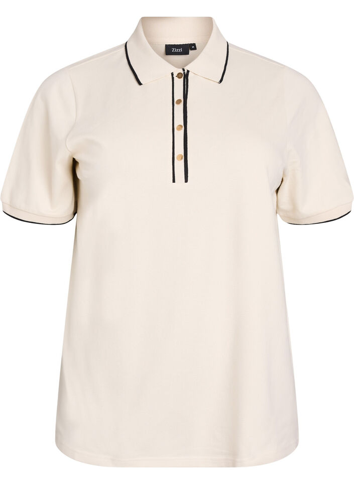 Poloshirt met korte mouwen, Beige, Packshot image number 0