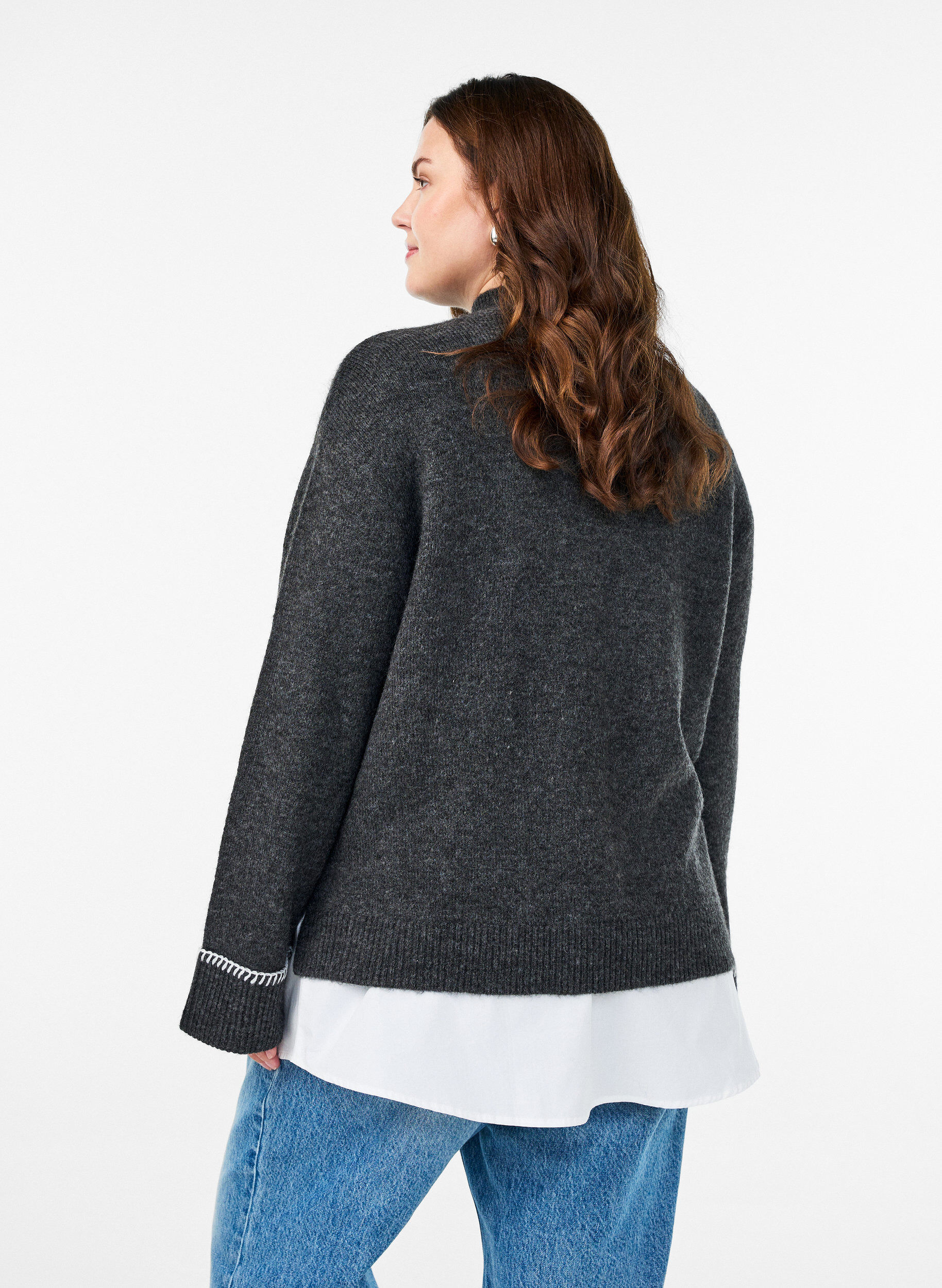 ZizziShirtextender in 100% katoen, Wit, Model image number 2