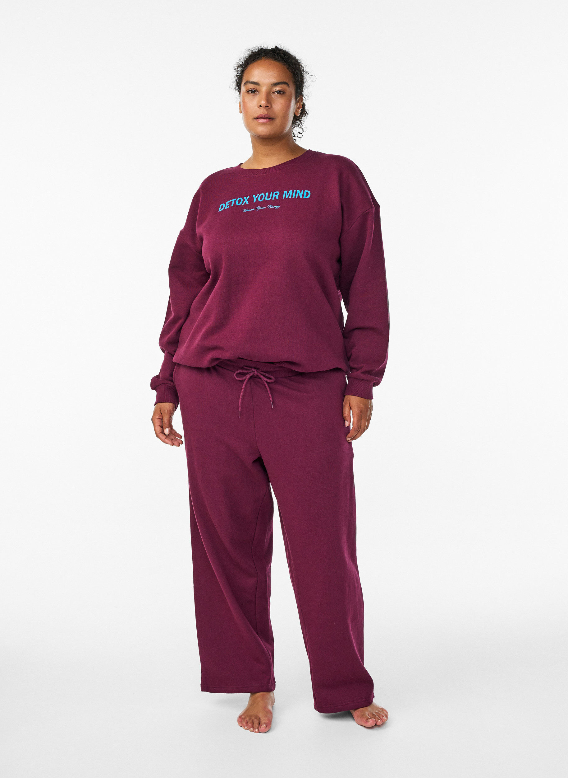 Joggingbroek met zakken, Donker Bordeaux, Model