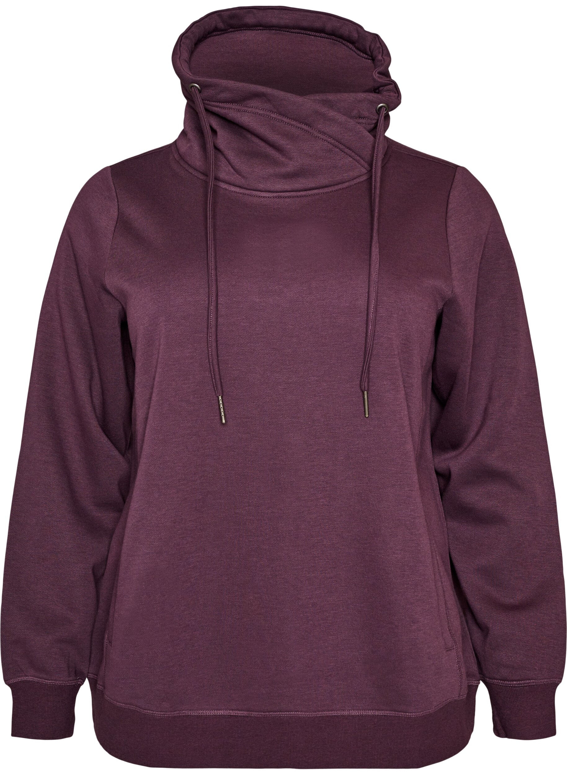 ZizziSweatshirt met hoge kraag en zakken, Paars, Packshot image number 0