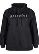 Sweater met capuchon en print, Zwart, Packshot image number 0