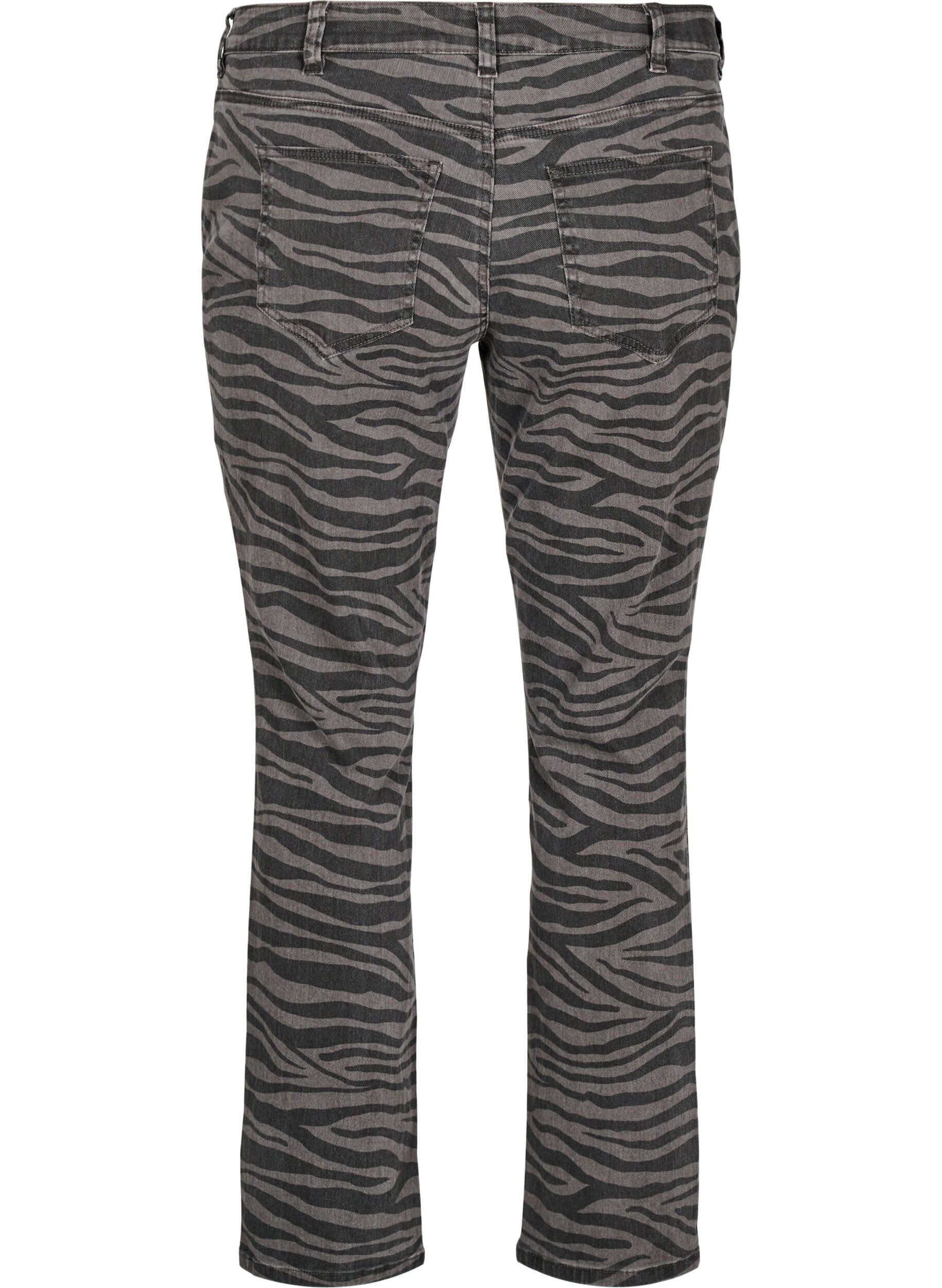 ZizziEmily jeans met zebraprint, Zwart, Packshot image number 1