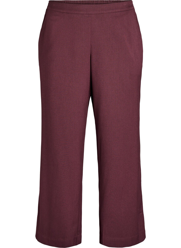 Wijde broek met een hoge taille, Donker Bordeaux, Packshot image number 0