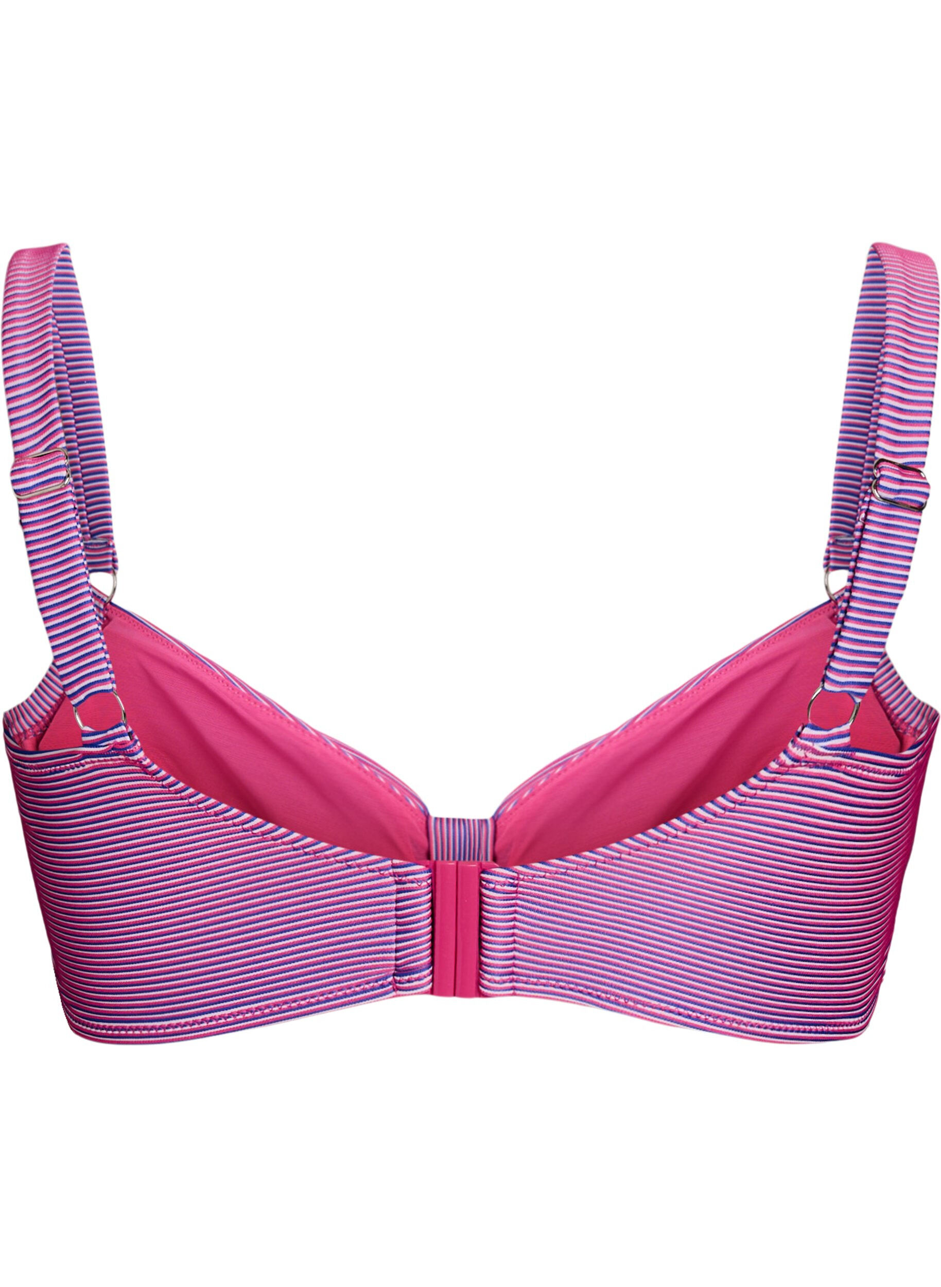ZizziGestreepte beugel-bikinitop, Roze, Packshot image number 1