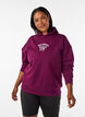Hoodie met borstprint, Paars, Model image number 0