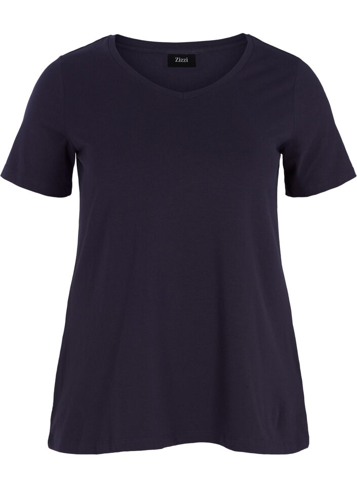 Effen basic katoenen T-shirt, Blauw, Packshot image number 0