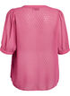 Blouse met korte mouwen en een gestippelde textuur, Roze, Packshot image number 1