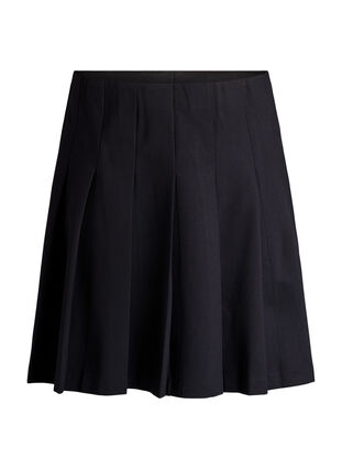 ZizziKorte geplooide rok met elastische tailleband, Black, Packshot image number 0