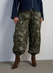 Balloonbroek met hoge taille en all-overpatroon, Groen, Model image number 2