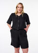 Korte broek met zakken en hoge taille, Zwart, Model image number 0