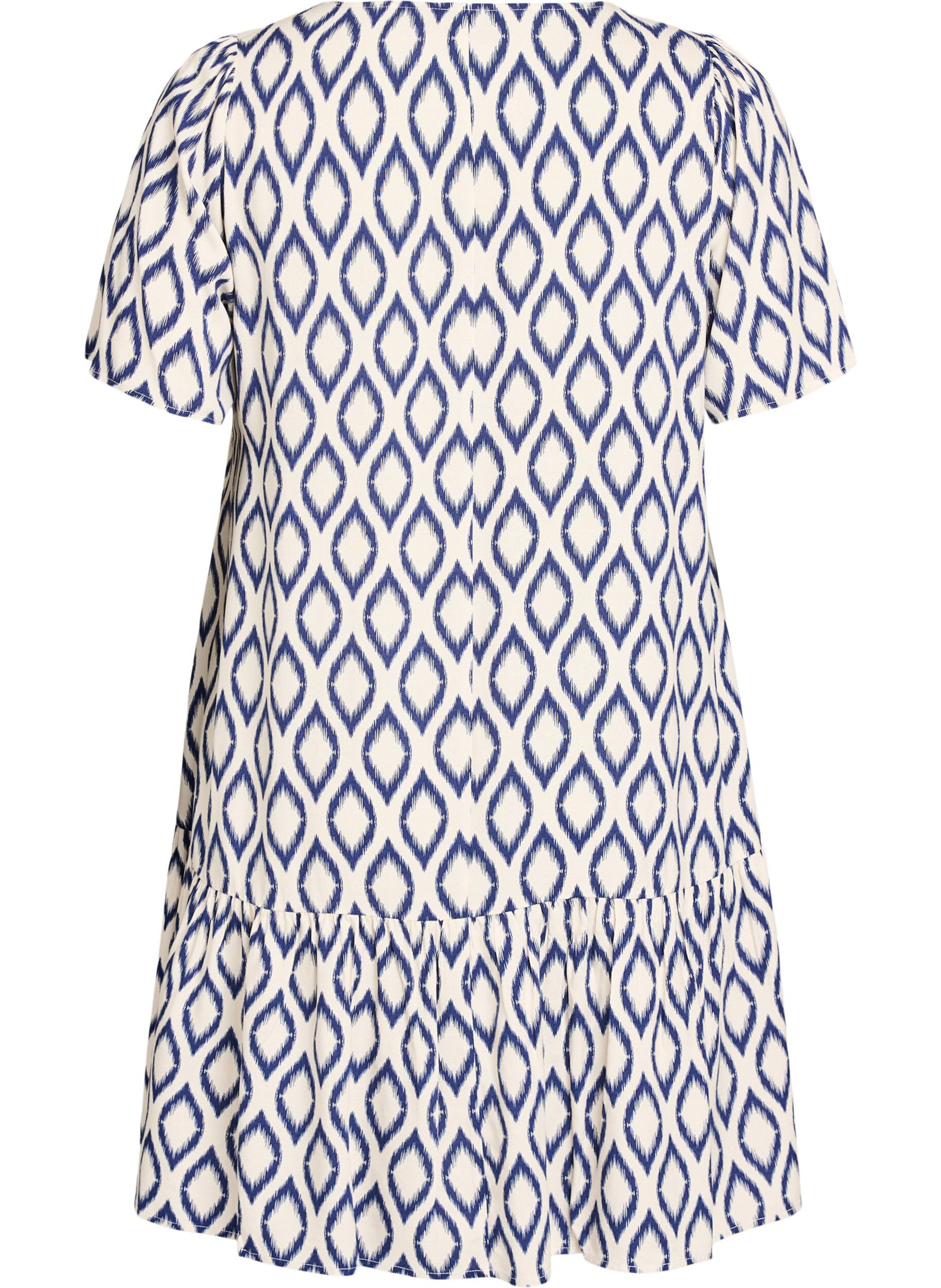 ZizziViscose jurk met snijlijn, Blauw, Packshot image number 1