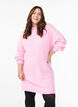 Gebreide jurk met contraststiksels, Roze, Model image number 0