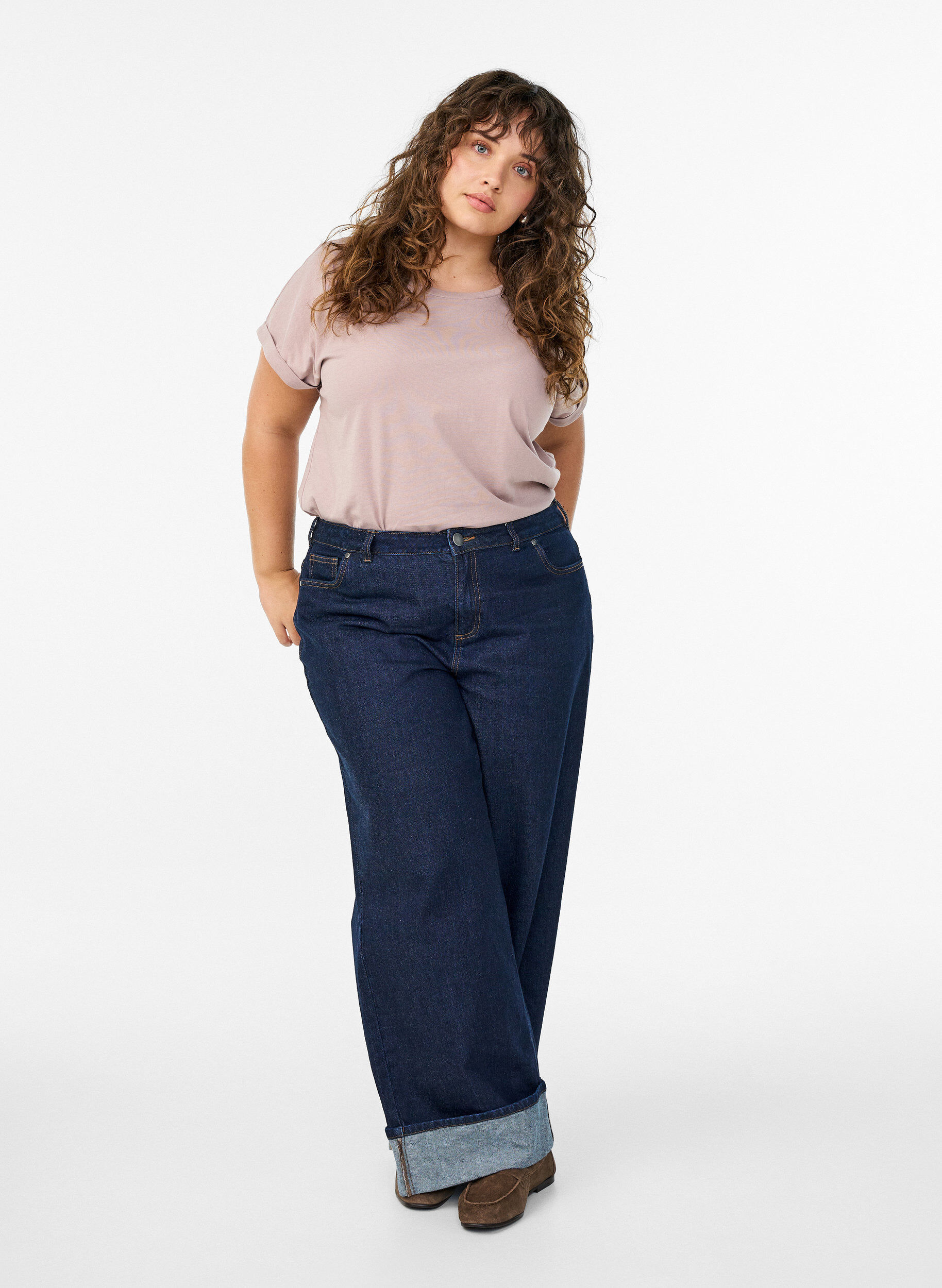 ZizziT-shirt met korte mouwen van katoenmix, Rood, Model image number 1
