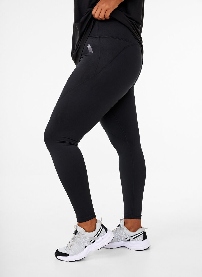 Sportlegging met fleecevoering, Zwart, Model image number 0