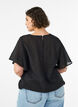 Blouse met ballonavorm en vleermuismouwen, Zwart, Model image number 2