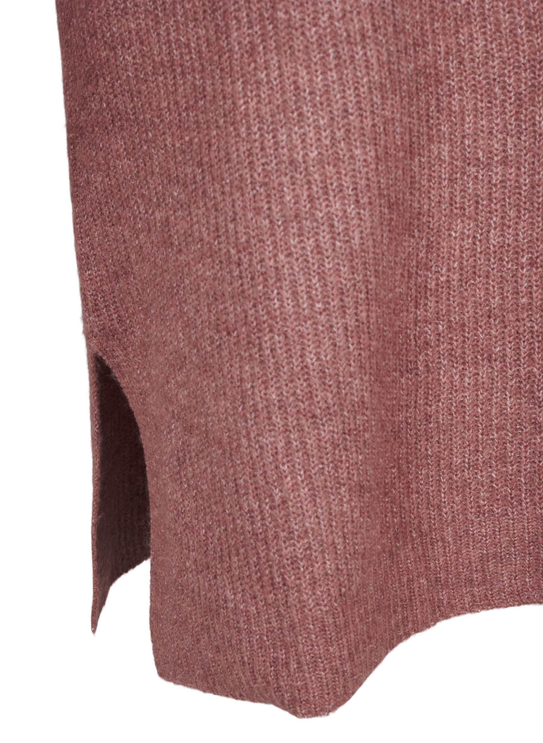 ZizziFLASH - Gebreide jurk met col, Rood, Packshot image number 3