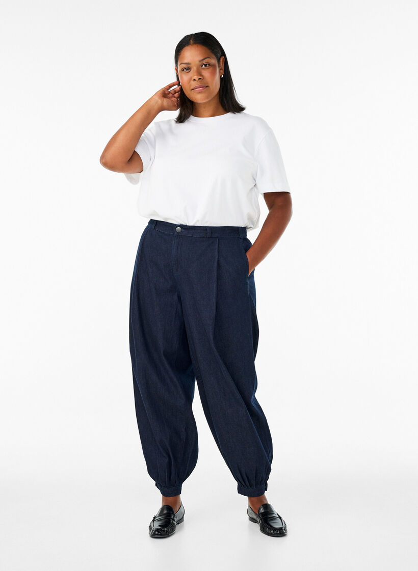 High waist ballonjeans, Blauw, Model image number 0