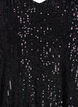 Sequin blouse met V-hals en korte mouwen, Zwart, Packshot image number 2