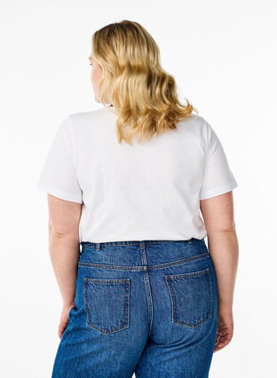 ZizziT-shirt met tekst en contrasterende rand, Bright W. Tawny Port, Model image number 1