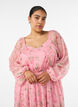 Chiffon feestjurk met lange mouwen, Roze, Model image number 2