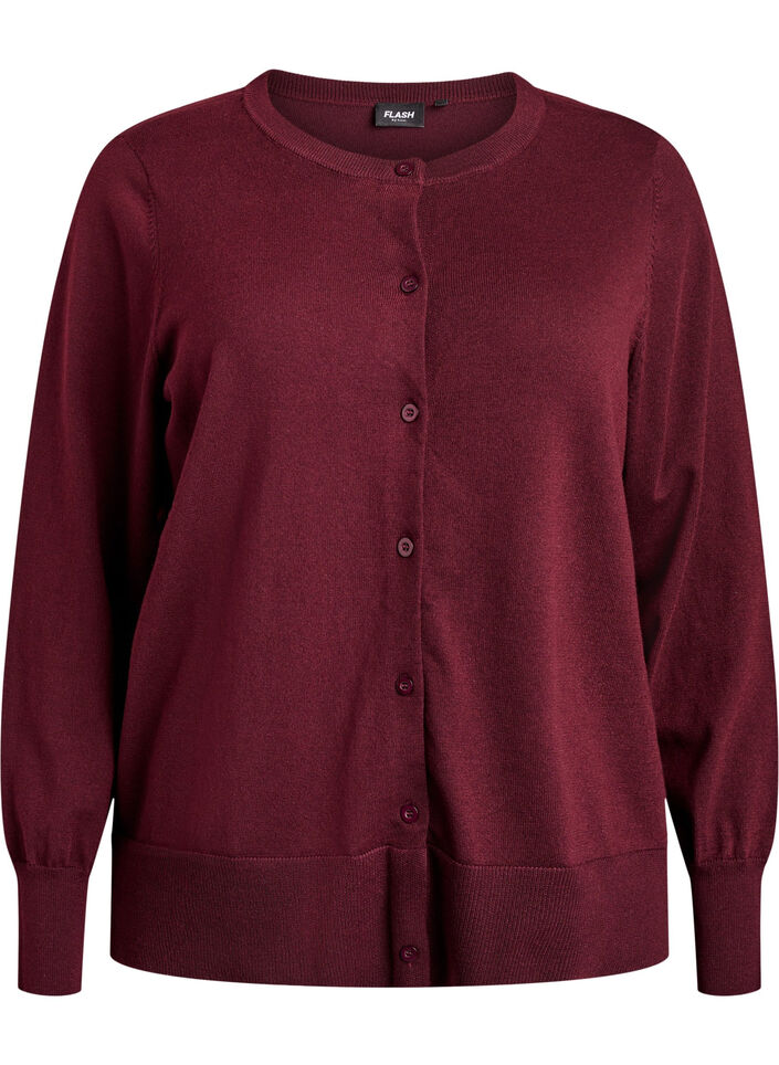 Fijngebreide vest met ronde hals, Rood, Packshot image number 0