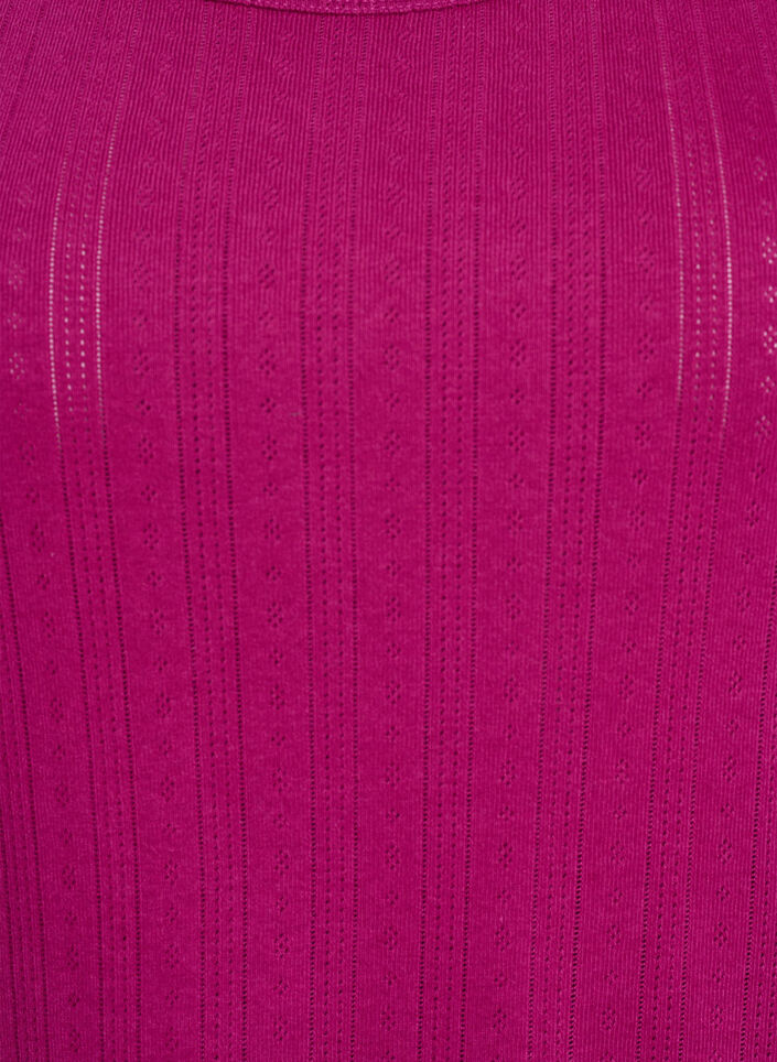 Nacht top in biologische katoen met een gestructureerd patroon, Roze, Packshot image number 2