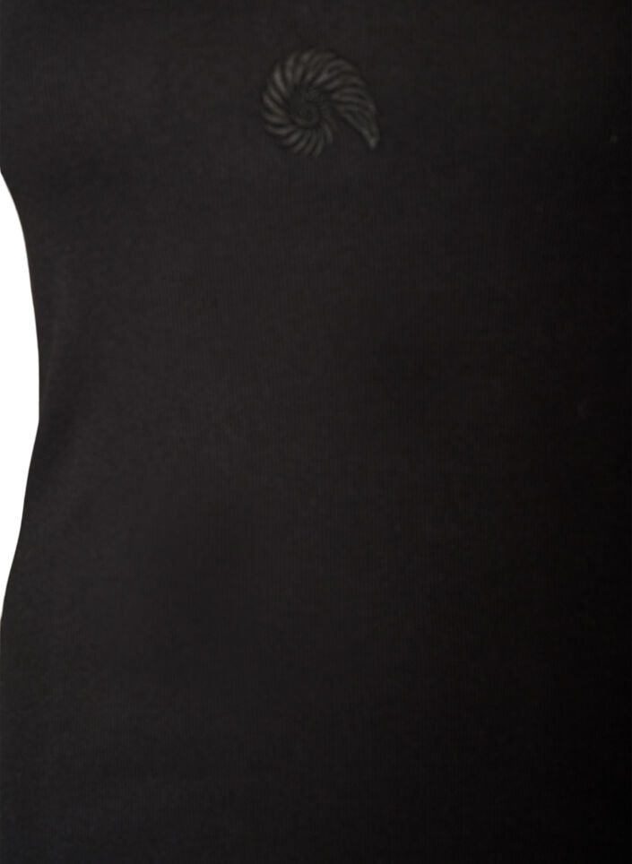 Nauwsluitende top met motief, Zwart, Packshot image number 2