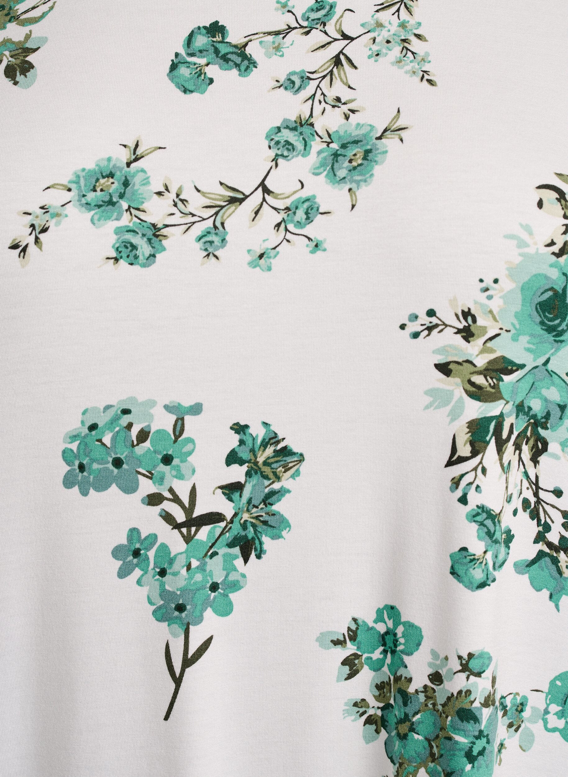 ZizziT-shirt met bloemenprint, Wit, Packshot image number 2