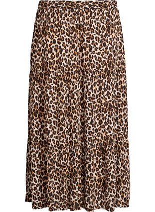 ZizziLange rok met elastiek in de taille, Leopard AOP, Packshot image number 1