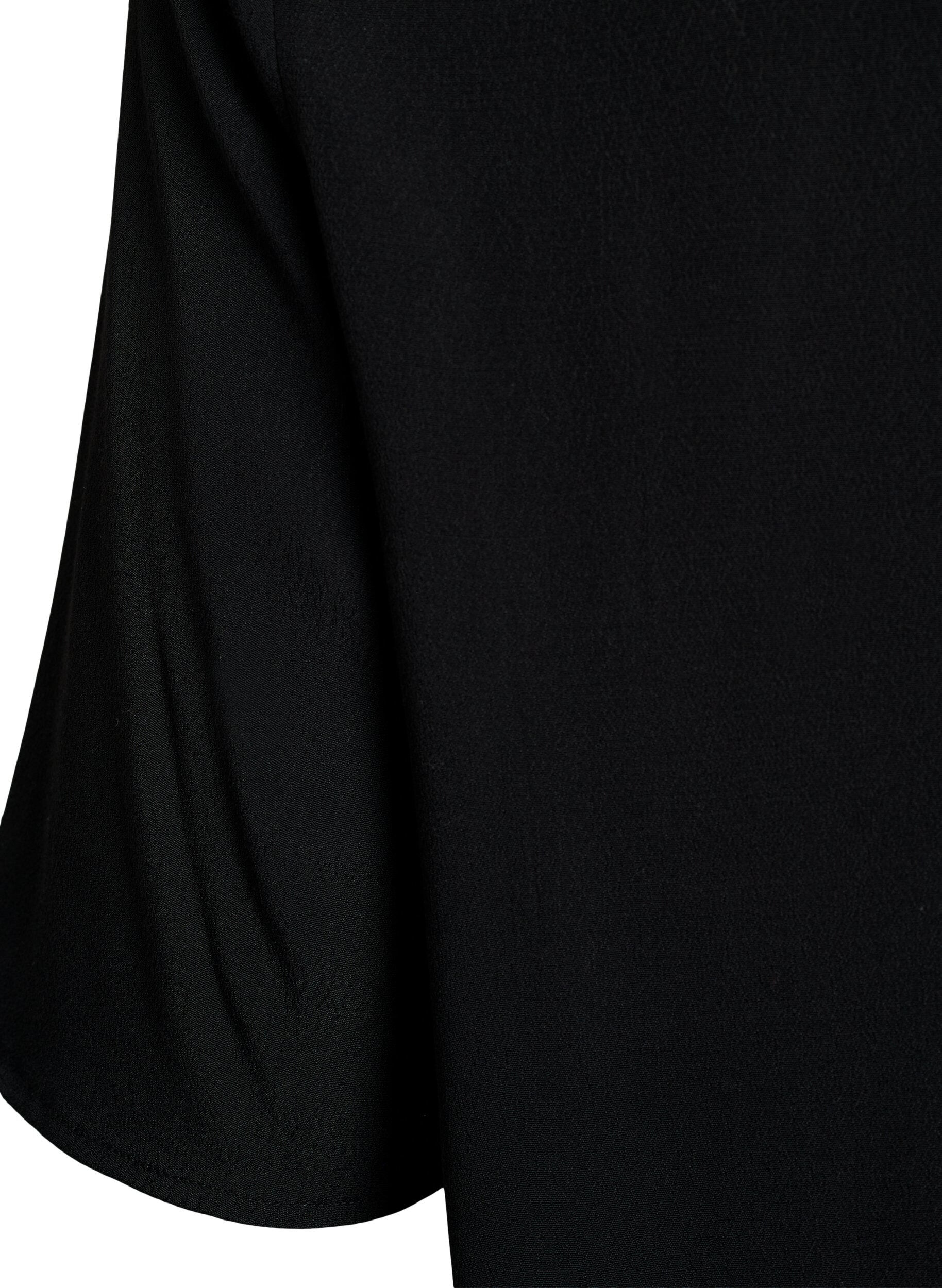 ZizziViscose blouse met korte mouwen met print, Zwart, Packshot image number 3