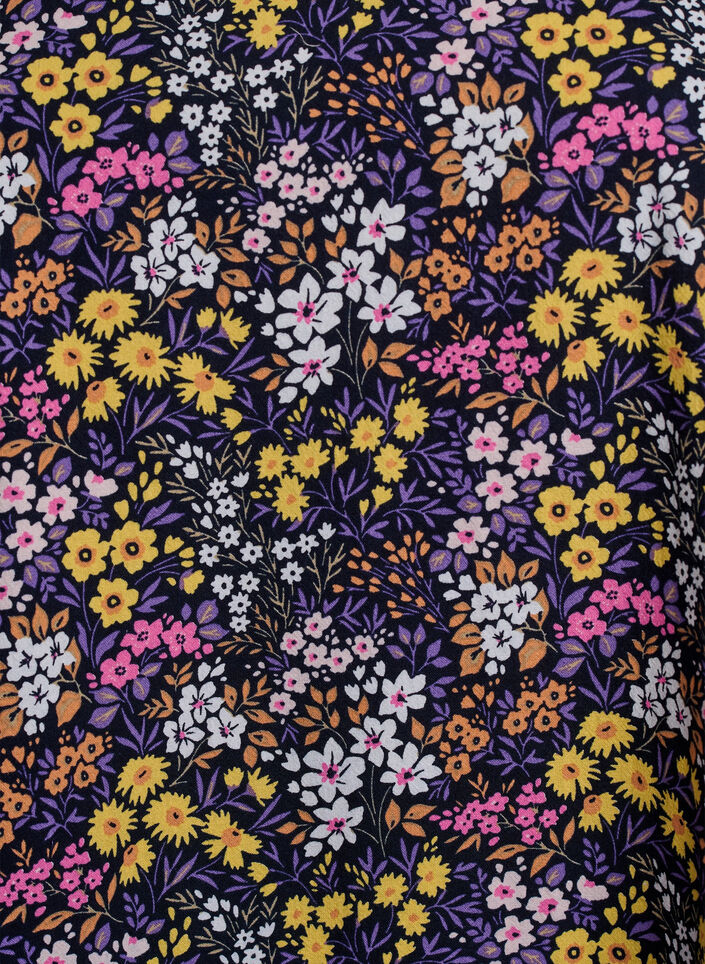 Korte a-lijn jurk met bloemenprint, Blauw, Packshot image number 2