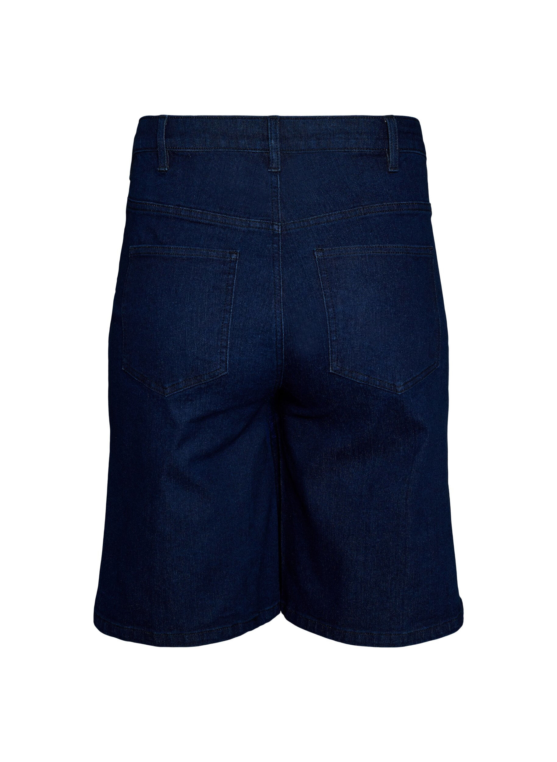 Zizzi Short en jean ample &agrave; taille haute, Bleu, Packshot image number 1
