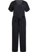 Polkadot jumpsuit met korte mouwen, Zwart, Packshot image number 0