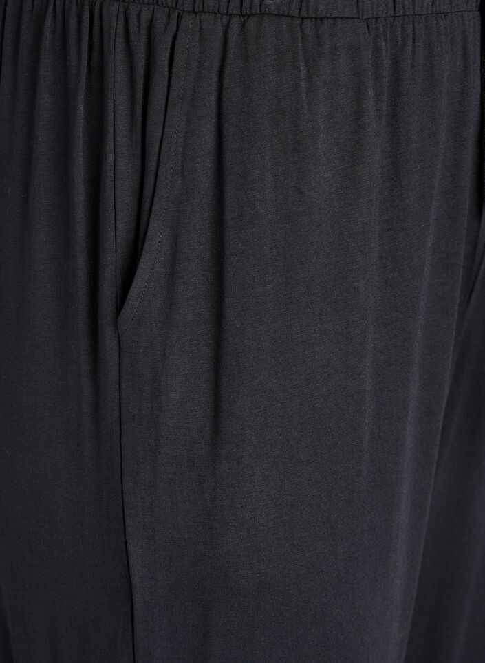 Nachtbroek van modal met hoge taille, Zwart, Packshot image number 2