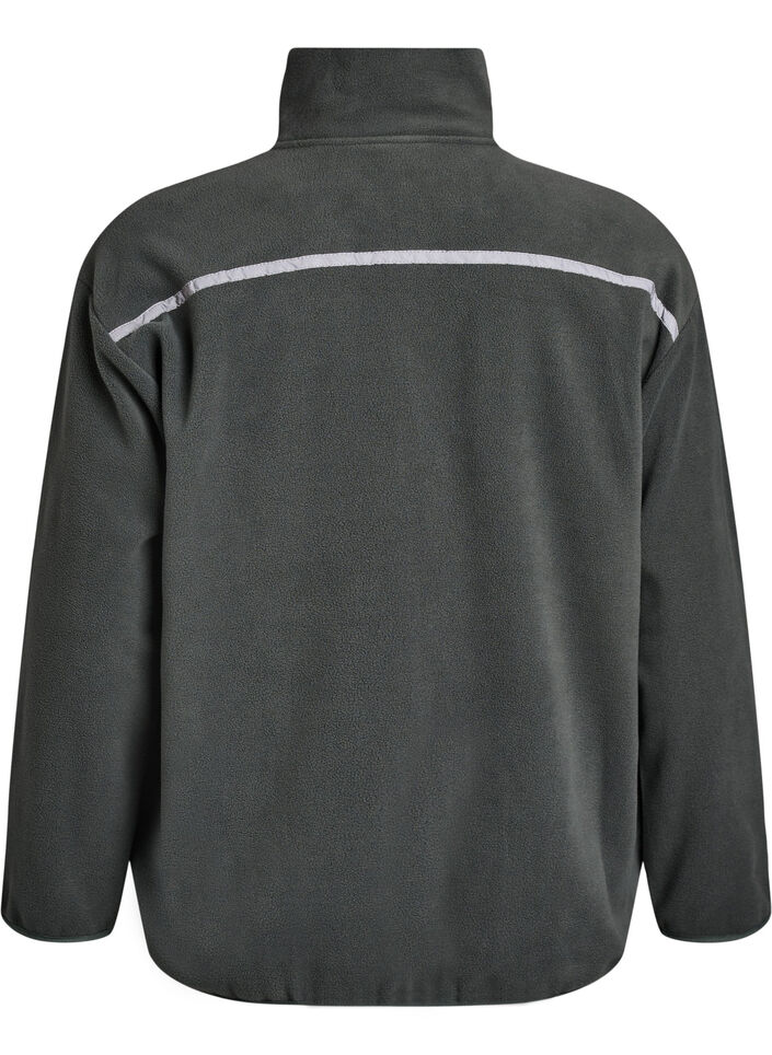 Fleecejack met ritssluiting en reflecterende tape, Groen, Packshot image number 1