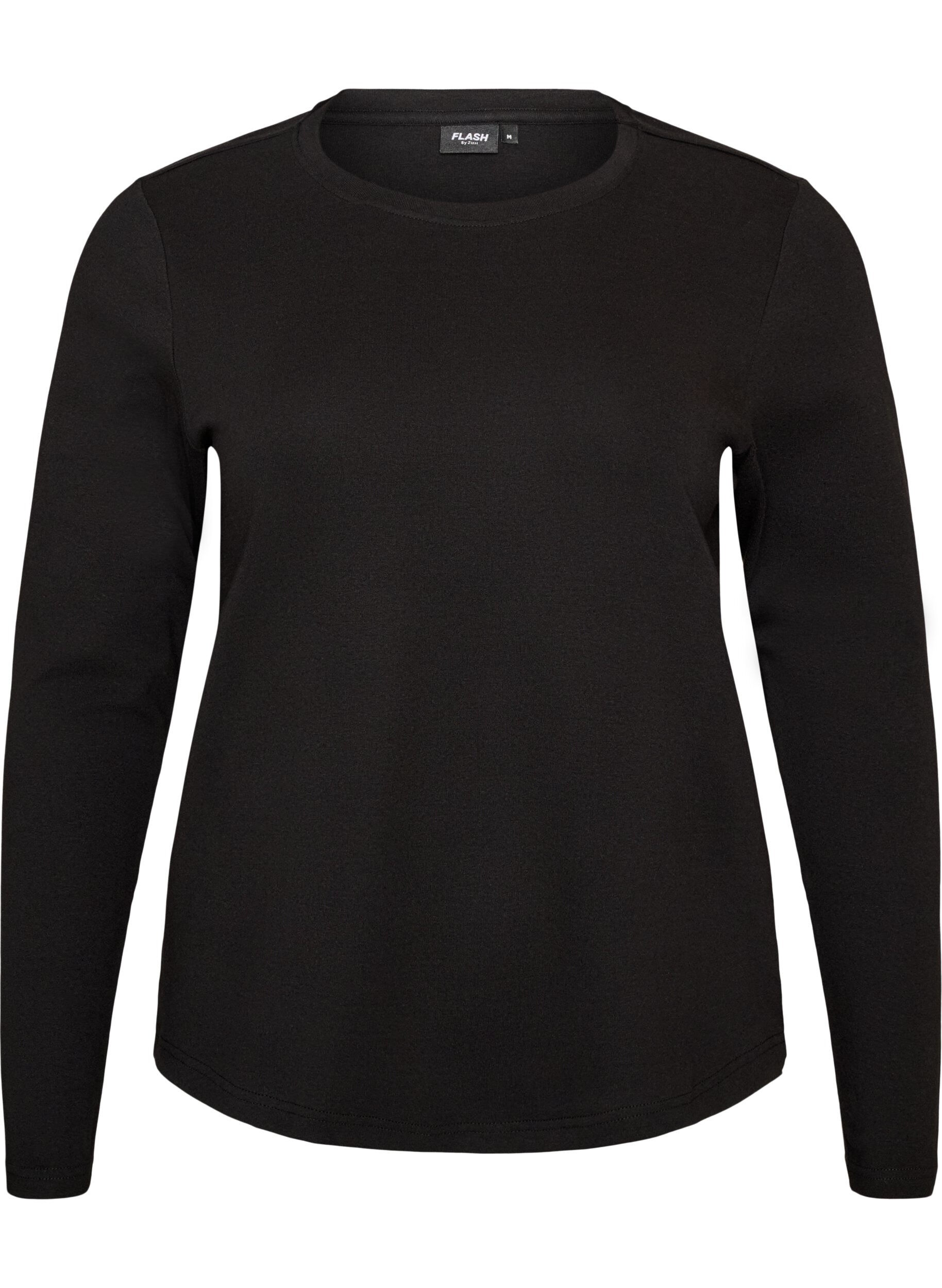 Basic T-shirt met lange mouwen en ronde hals