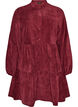 Corduroy jurk met A-lijn en opstaande kraag, Rood, Packshot image number 0