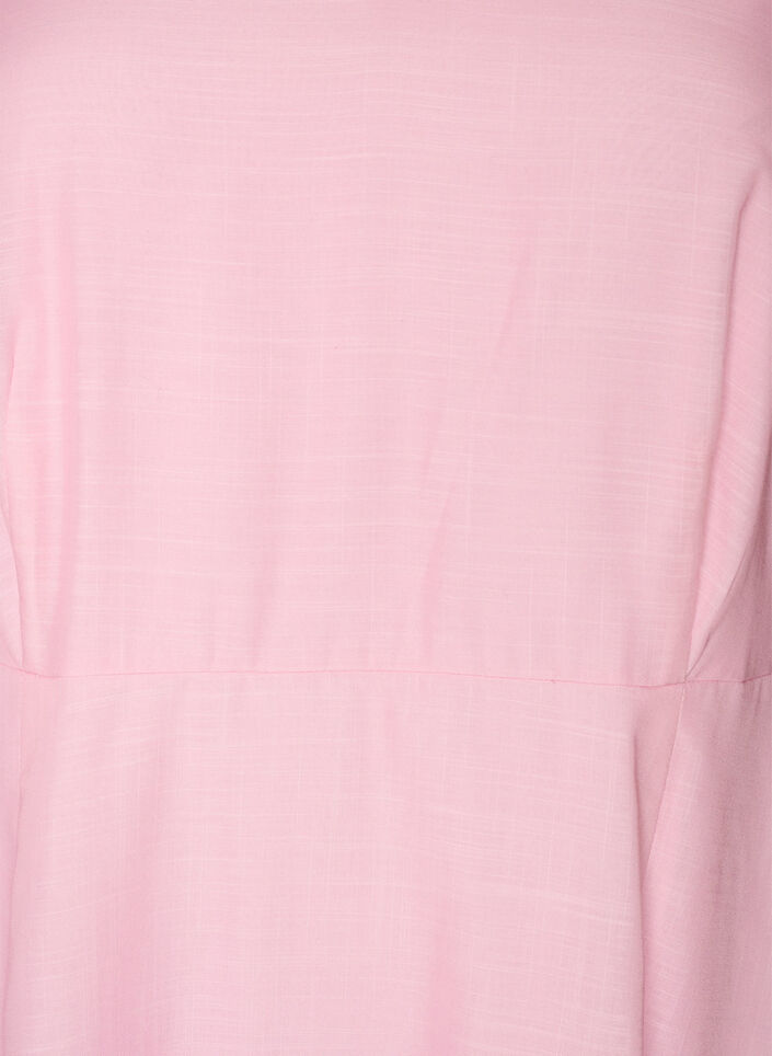 Midi-jurk met een empirelijn en bloemenprint, Roze, Packshot