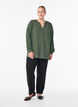 FLASH - Streepjes overhemdblouse, Groen, Model image number 1