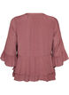 Blouse met 3/4-mouwen en ruchesdetails, Roze, Packshot image number 1