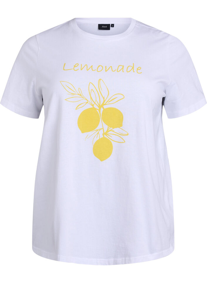 T-shirt met citrusprint, Wit, Packshot image number 0