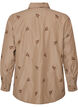 Gestreept shirt met geborduurde bloemen, Bruin, Packshot image number 1
