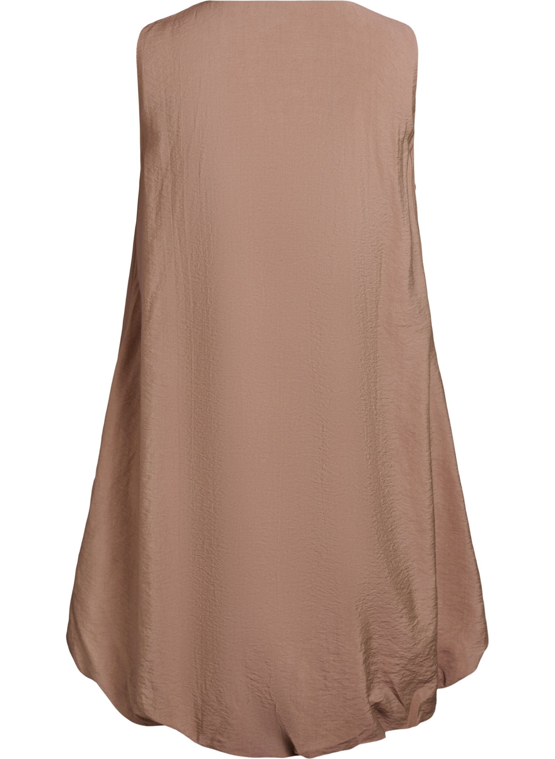 ZizziBallonjurk knielengte met zakken, Bruin, Packshot image number 1