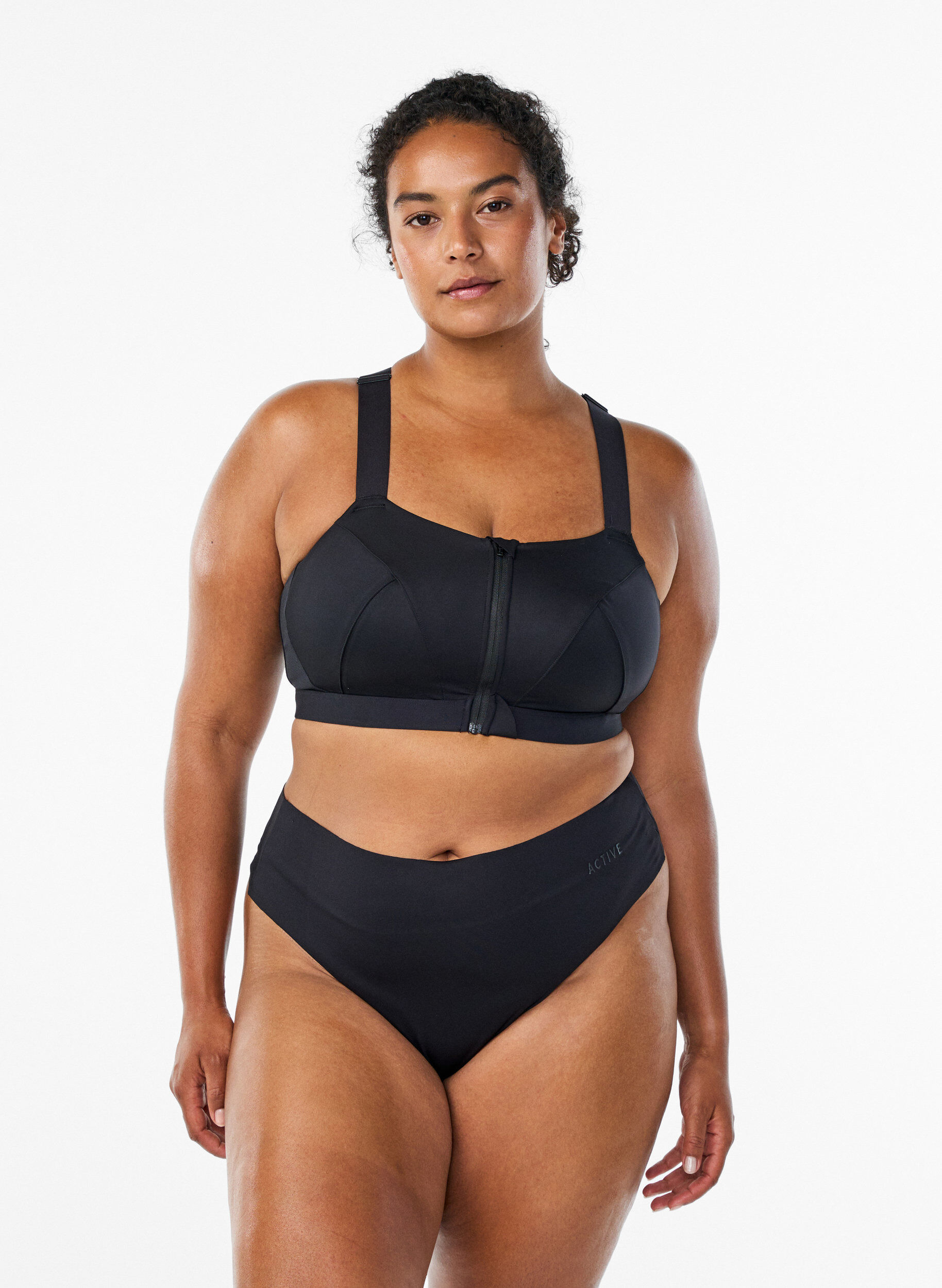 2-pack onzichtbare G-string trainingspanties, Zwart, Model