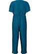 Geplooide jumpsuit met strik en wijde mouwen, Blauw, Packshot image number 1