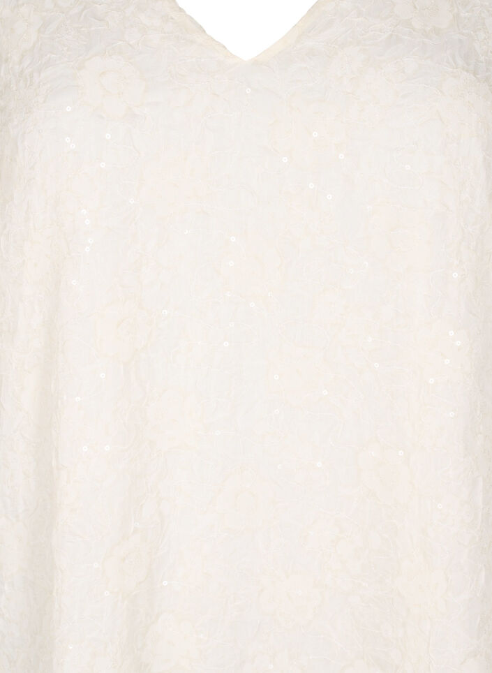 Korte feestjurk met pailletten, Vanille, Packshot image number 2