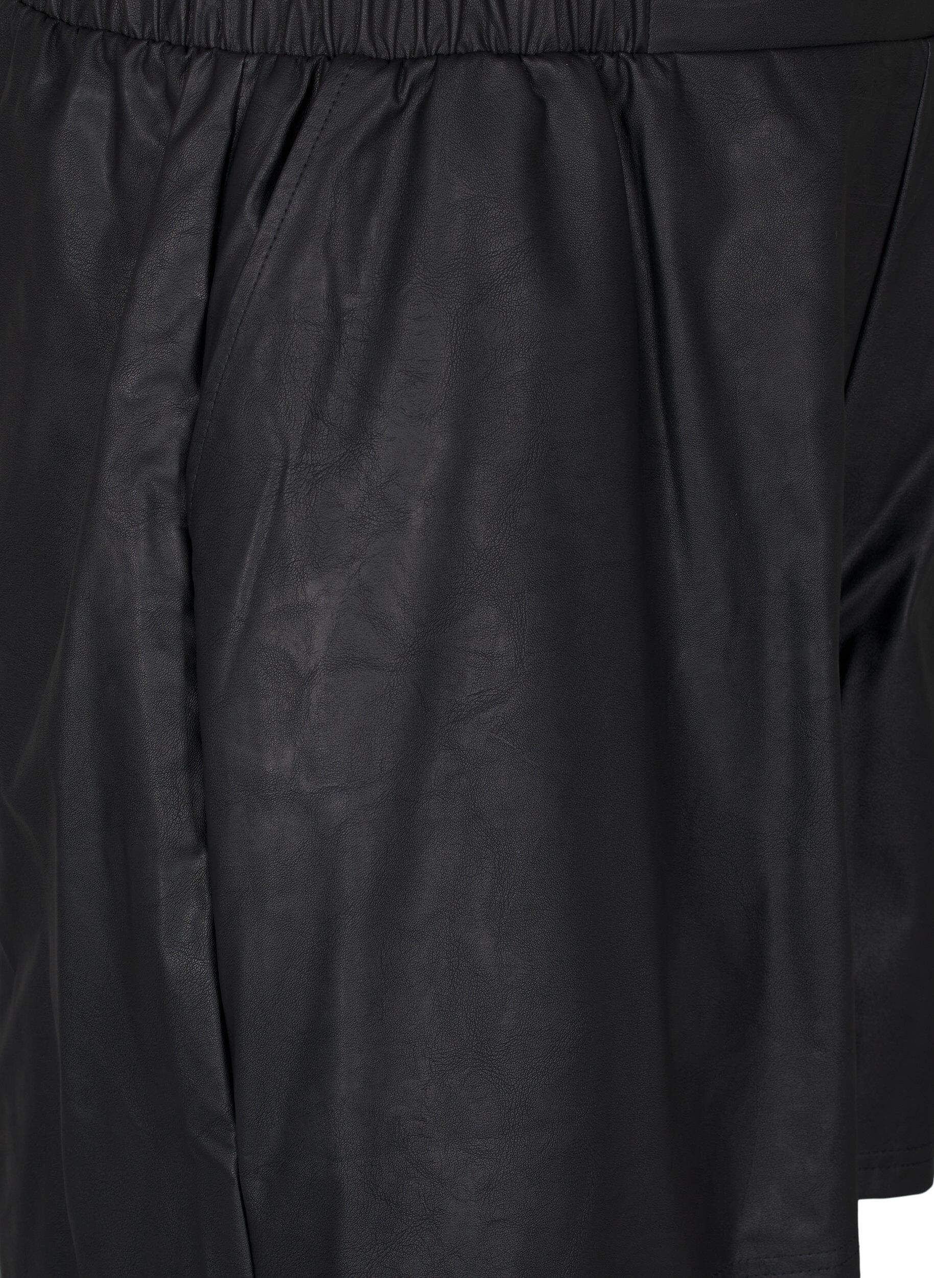 ZizziShort ample en simili cuir, Black, Packshot image number 2