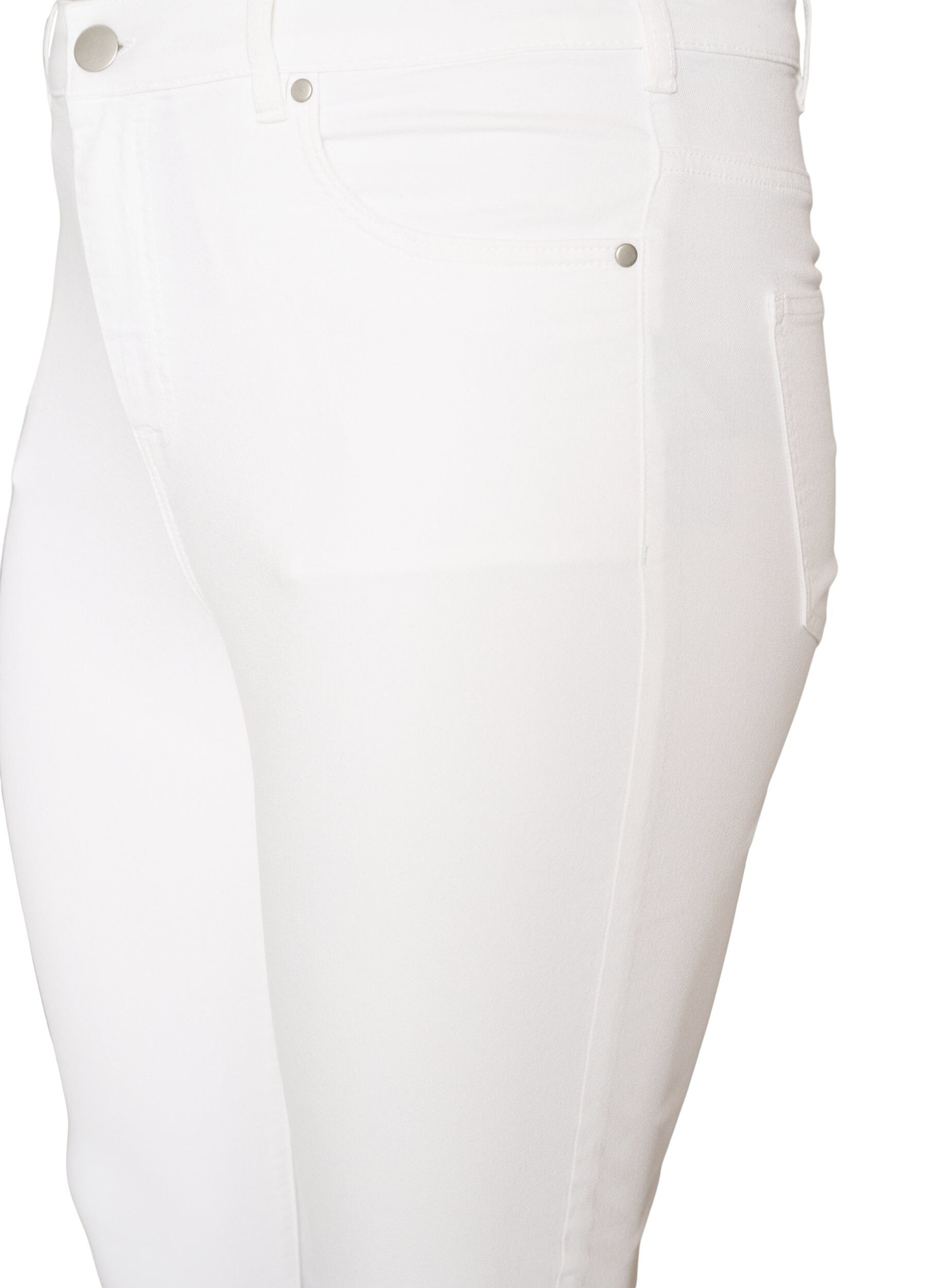 ZizziAmy super slim fit jeans met hoge taille, Wit, Packshot image number 2